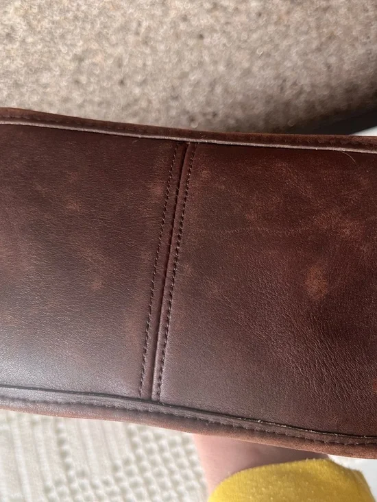 Vintage Janice Coach Brown Leather Crossbody Bag with bronze hardware made in DR - Picture 5 of 15